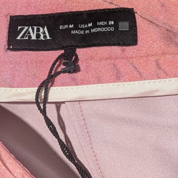 Zara | Women's Satin Tie-Dyed Pants - Picture 8 of 11